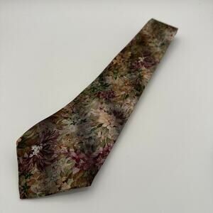 Vintage Michael's Neck Tie Mens Multicolor Floral Print 100% Polyester Classic